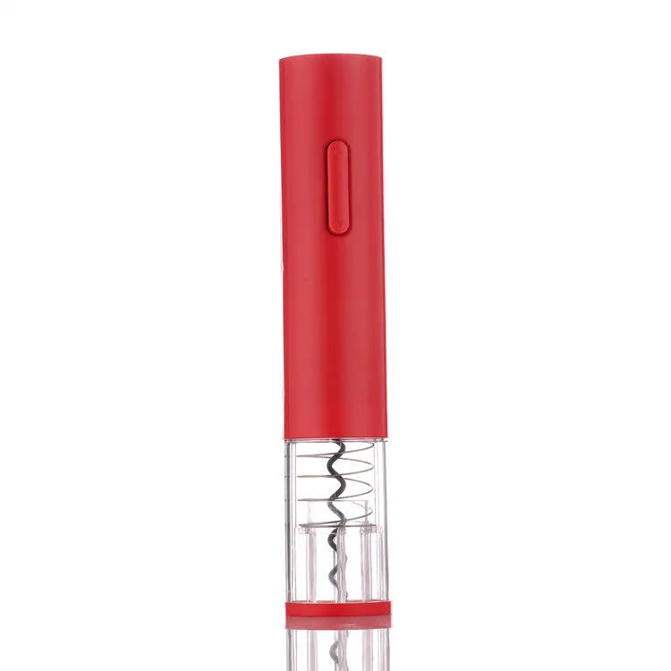 Electric wine opener with foil cutter in red, black and white colour options showing compact design