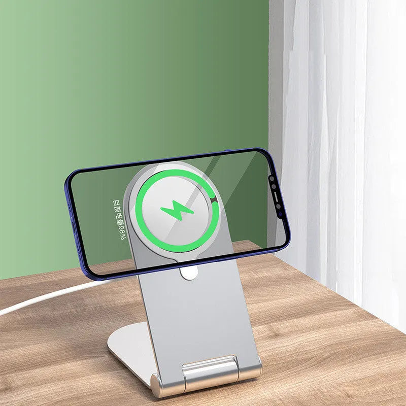 Silver vertical adjustable magnetic phone bracket holder for iPhone 12 series
