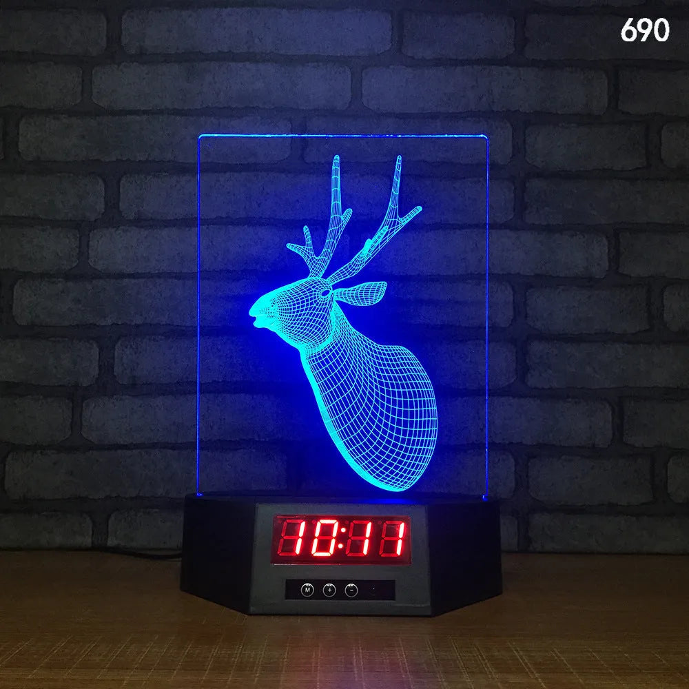 Glowing blue 3D dolphin-shaped LED night light on a table with remote control.