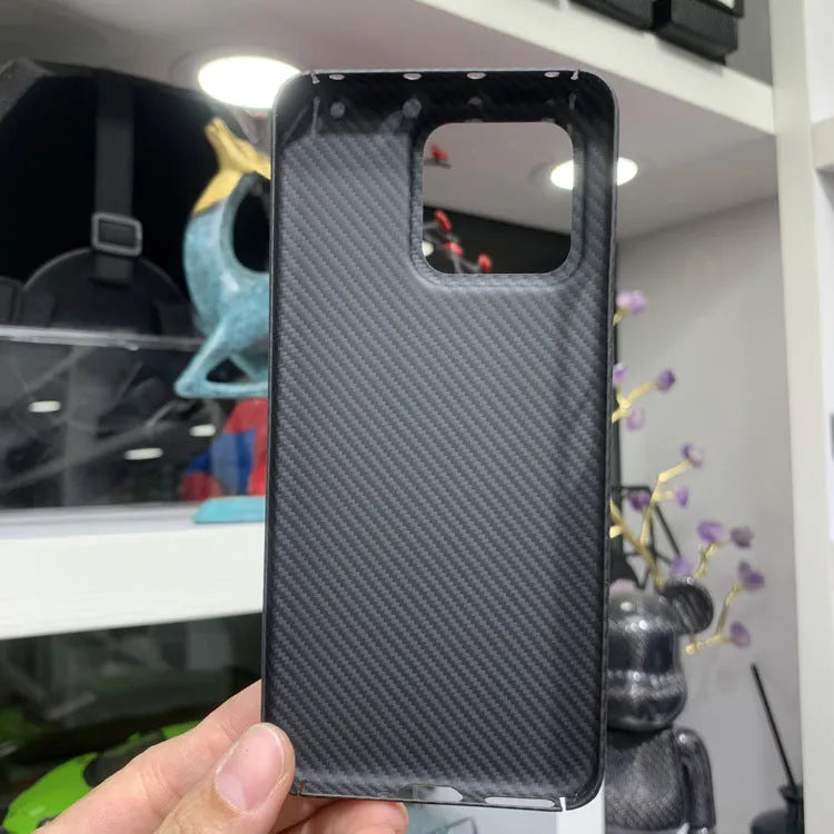 Ultra-thin 600d aramid fibre phone case for Xiaomi 13 in fine grain crater matte black colour