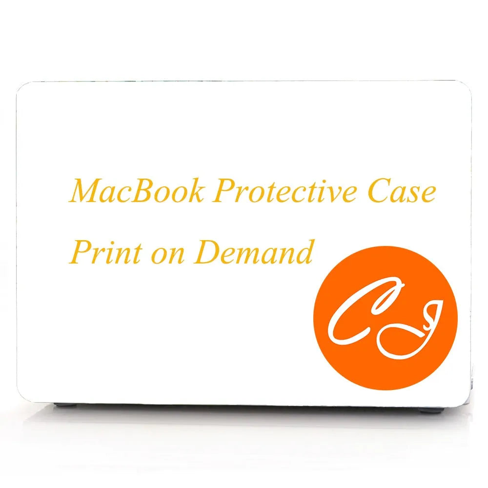 Custom printed transparent plastic protective case for MacBook with black bottom cover option