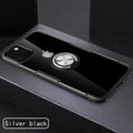 Black PU leather iPhone case for iPhone 11 Pro Max showing button and port access.