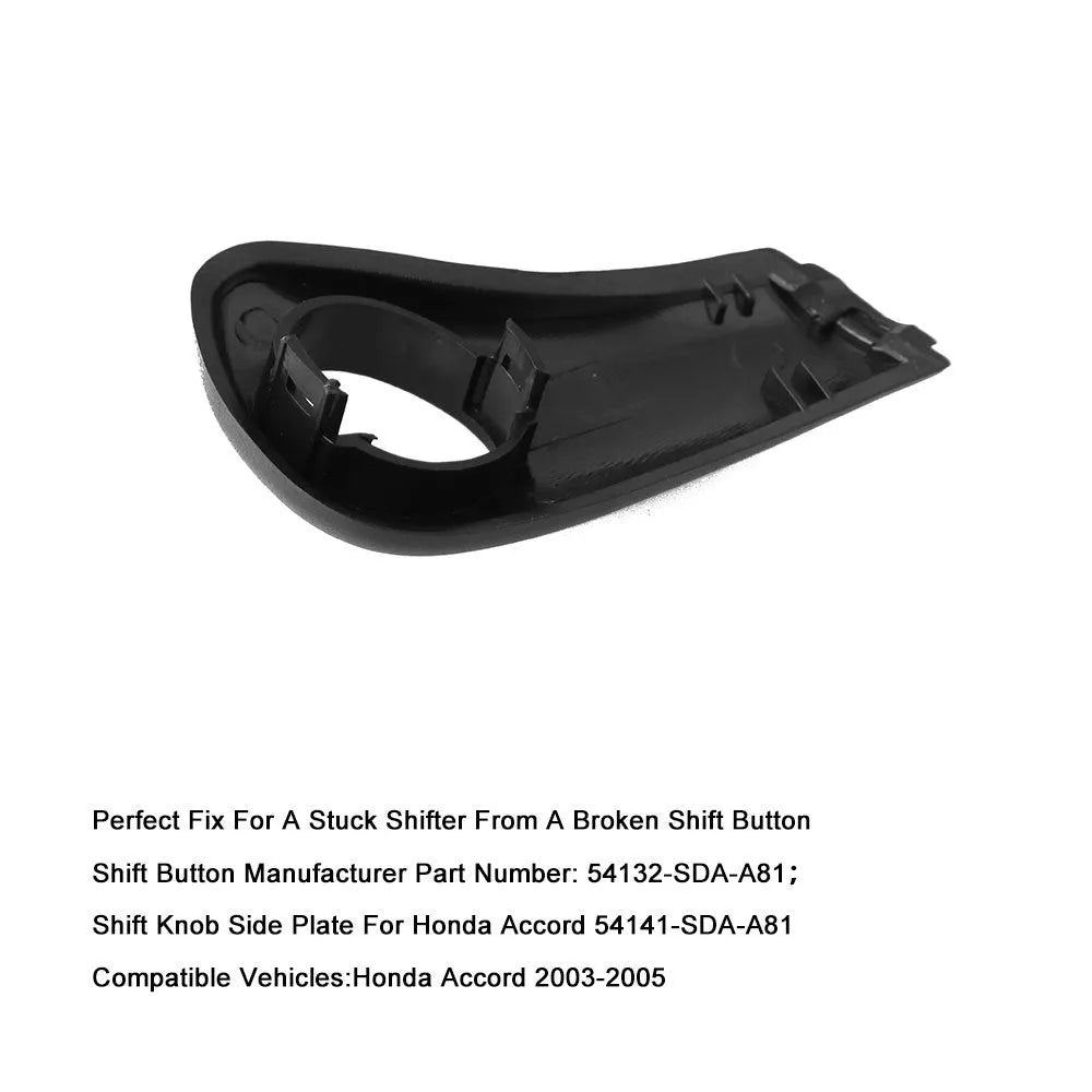 Black plastic Honda Accord shift button replacement kit with spring and side plate, part SK206.