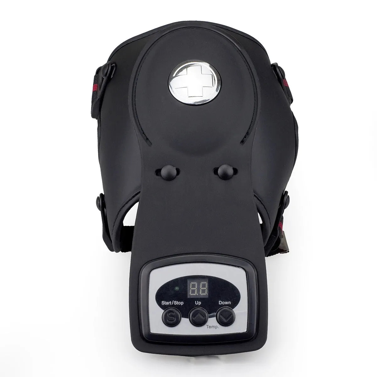 Knee massager unit with infrared heat, knee pad, shoulder pad, and power adaptor