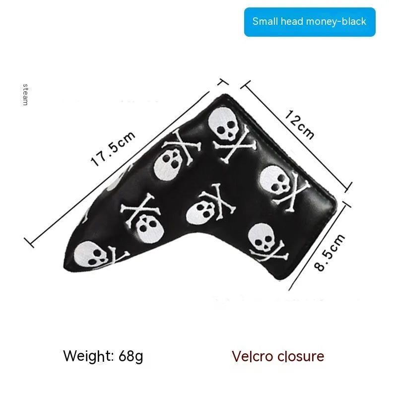 Golf straight bar putter sleeve in various designs including four-leaf clover, smiley face, and animal styles.