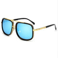 Round vintage mirror sunglasses unisex UV400 protection black plastic metal frame