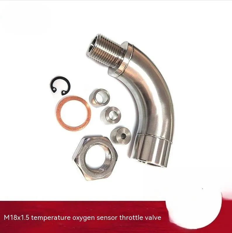 Automotive M18 x 1.5 temperature sensor adapter flow valve component with finishing grade machining