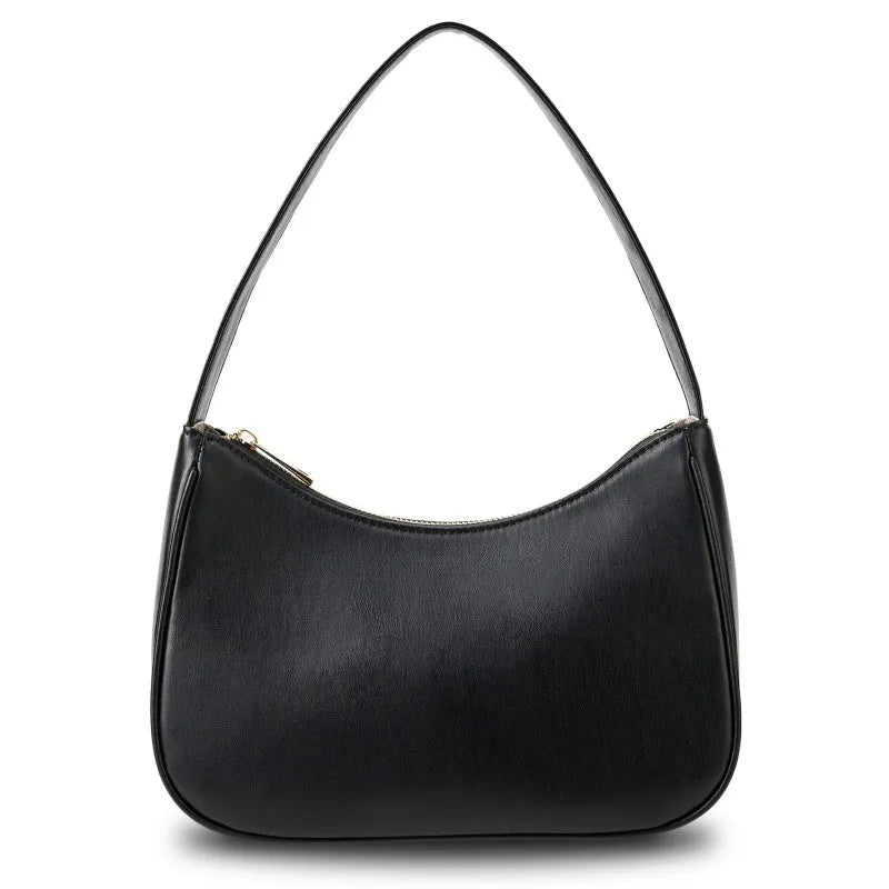 Simple retro waterproof PU shoulder bag with adjustable strap in apricot colour.