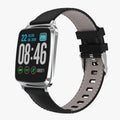 M8 multi-function smart bracelet with heart rate monitor on wrist, showing black zinc alloy body and TPU strap.