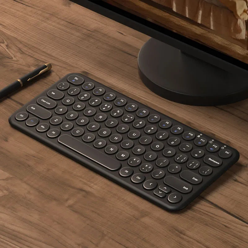 Ultra-thin wireless keyboard and mouse set with USB receiver in white, black, or pink colour options