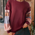 Women's plaid long-sleeved top in loose Japanese-Korean style with spliced patterns