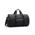 Medium cylinder travel bag in black with waterproof Oxford cloth and zipper pocket