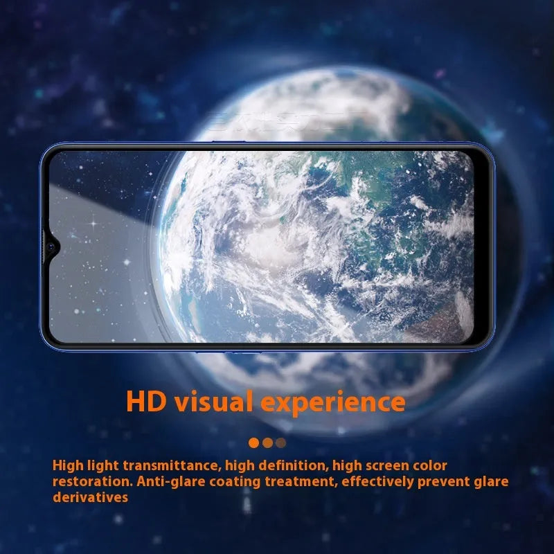 OPPO A9 2020 full screen tempered glass protector in black with anti-fingerprint coating