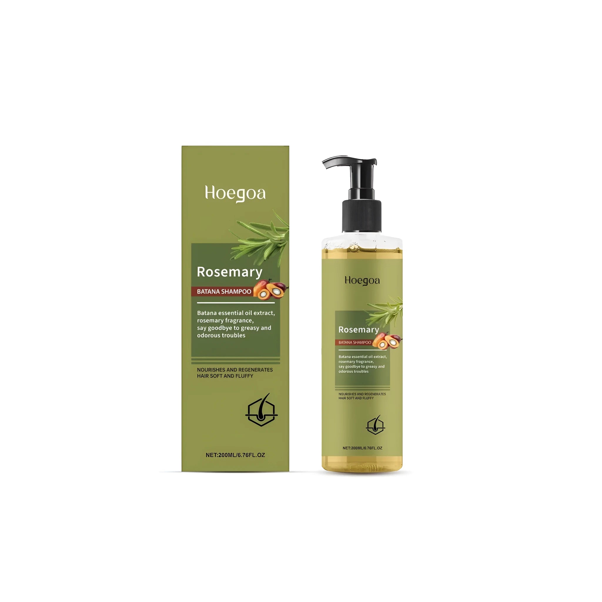 200ml bottle of rosemary hair growth shampoo with botanical extract for scalp health