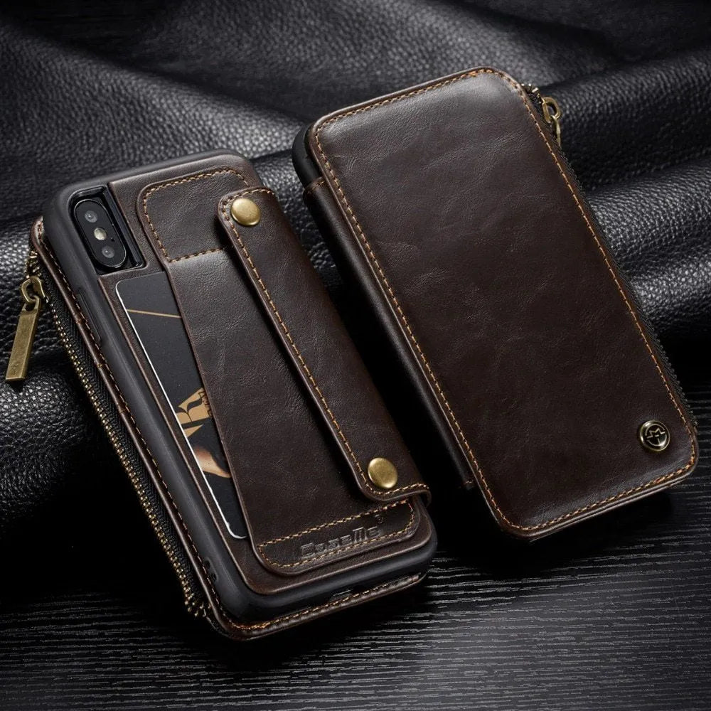 Black PU leather flip phone case for Samsung Note9 showing front cover closed.
