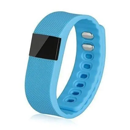 Ordinary Bracelet Pedometer in black, blue, green, orange, or yellow on a wrist.