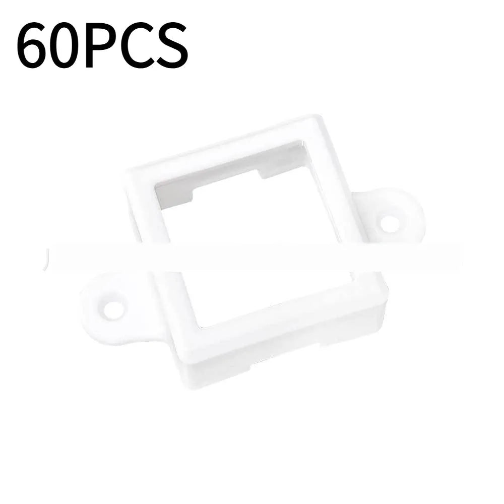White plastic LED light bracket lampshade measuring 1.7cm by 6cm