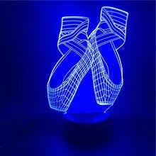 3D acrylic ballet dancing shoes LED night light on ABS base with remote control.