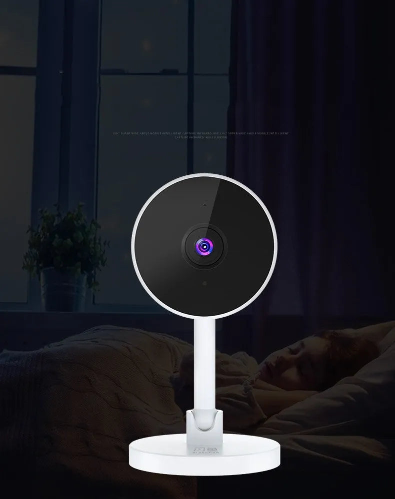 White gun-style WiFi home security camera with TF card slot and 1080p HD resolution
