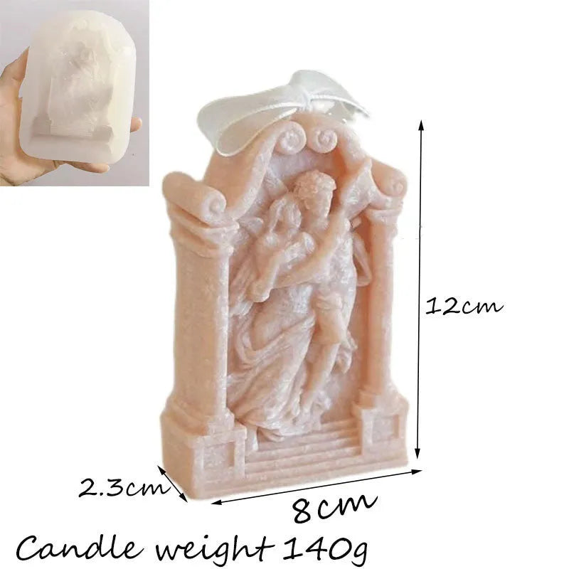 Ancient Greek couple angel design silicone mould for baking and crafts, 20cm tall.