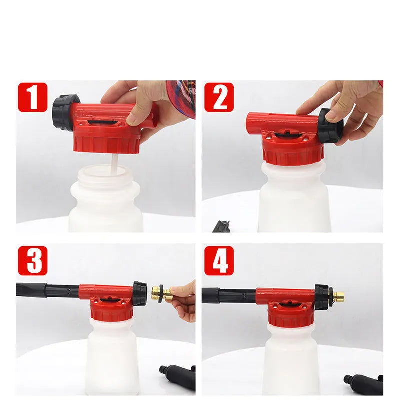 Foam pot high pressure water gun for garden irrigation with adjustable pressure