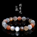 Natural moonstone bracelet with colourful moon light beads, 8mm single circle unisex design