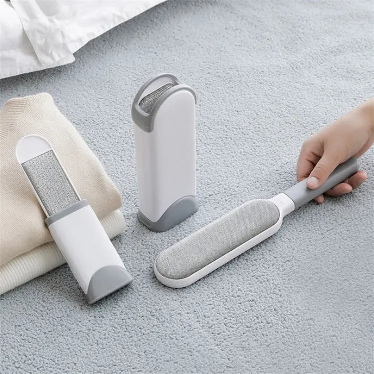 Electrostatic hair removal brush with ABS handle and polyester yarn head in two sizes L and S for pet hair and lint removal
