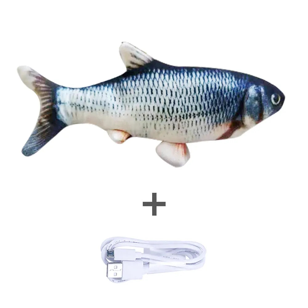 30cm long multicolour electric jumping fish simulation cat toy with USB cable