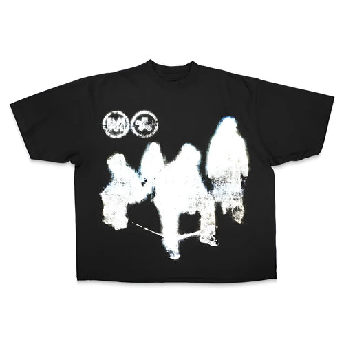 American Y2G black cotton short sleeve t-shirt with 3D effect print and round neck