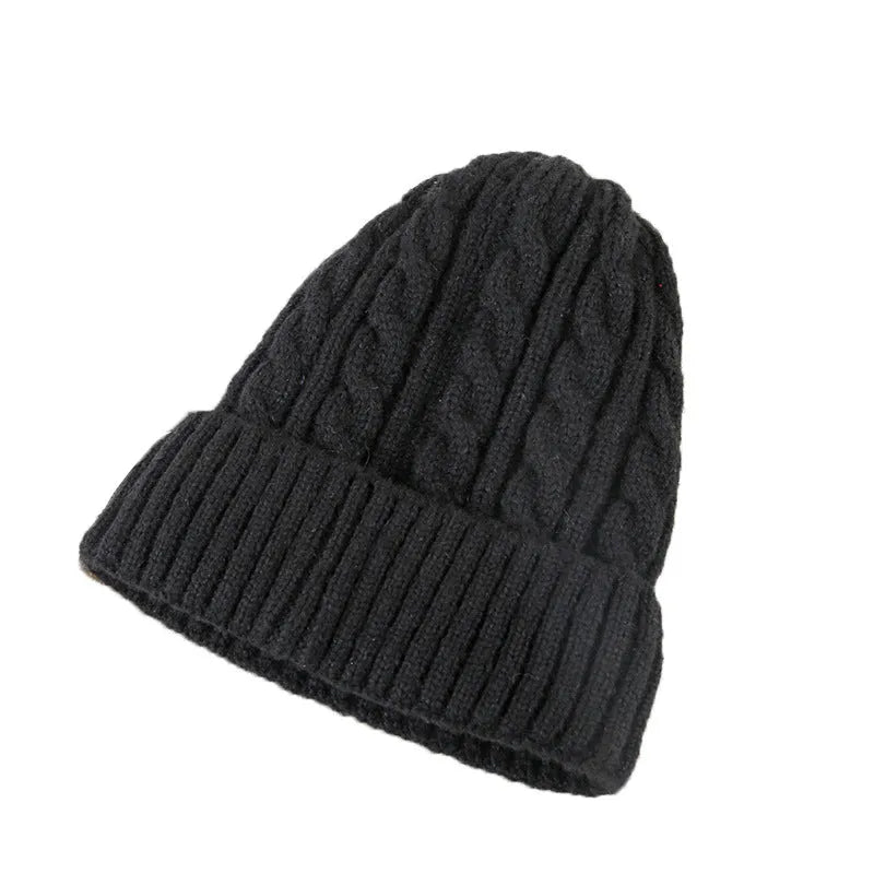 Winter mohair women fleece knitted beanie bell hat in velvet colour plain weave wool