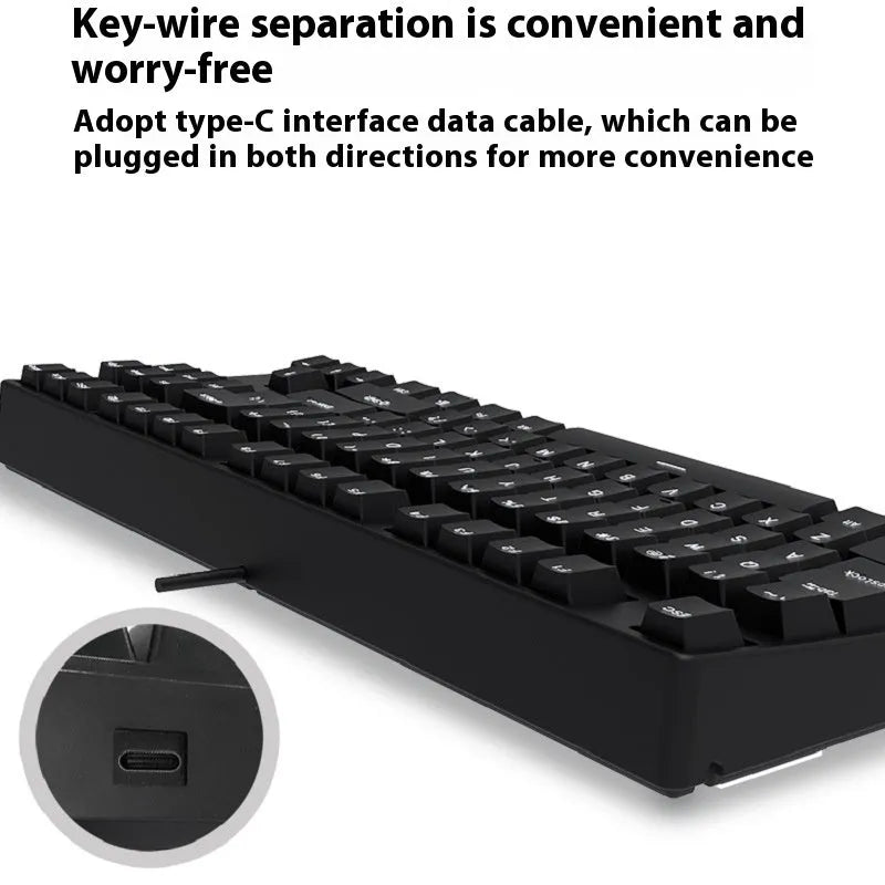 87-key tenkeyless mechanical keyboard in a dual-colour keycap design with metal frame