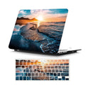 Customizable painted hard shell plastic case protector for MacBook in black with skin-feel finish showing top and bottom pieces