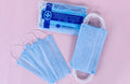 Disposable 3-ply non-woven medical surgical face mask in light blue with ear loops