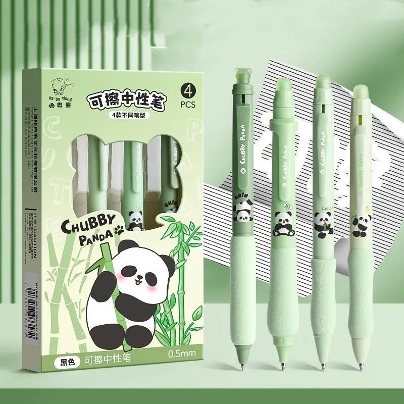 Cartoon erasable gel pen with 0.5mm tip in panda, bear or yellow hooded design