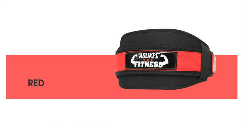 A black adjustable nylon fitness weightlifting waistband or support belt shown on a neutral background.