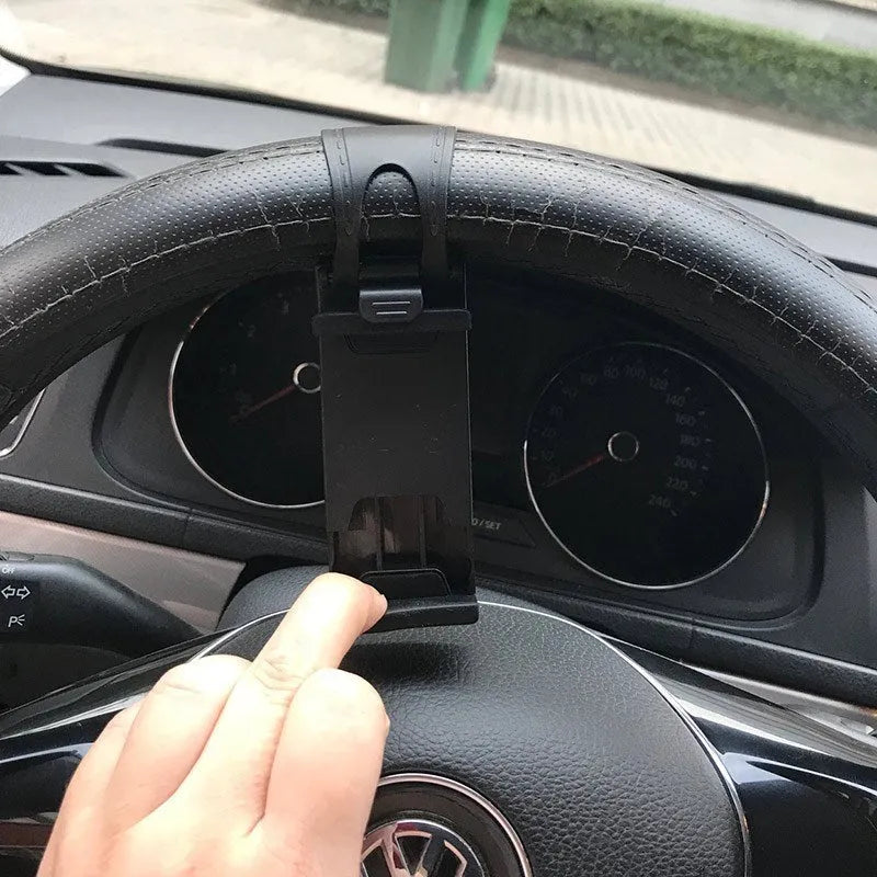 Universal steering wheel phone holder mount in black red blue yellow rose red colours