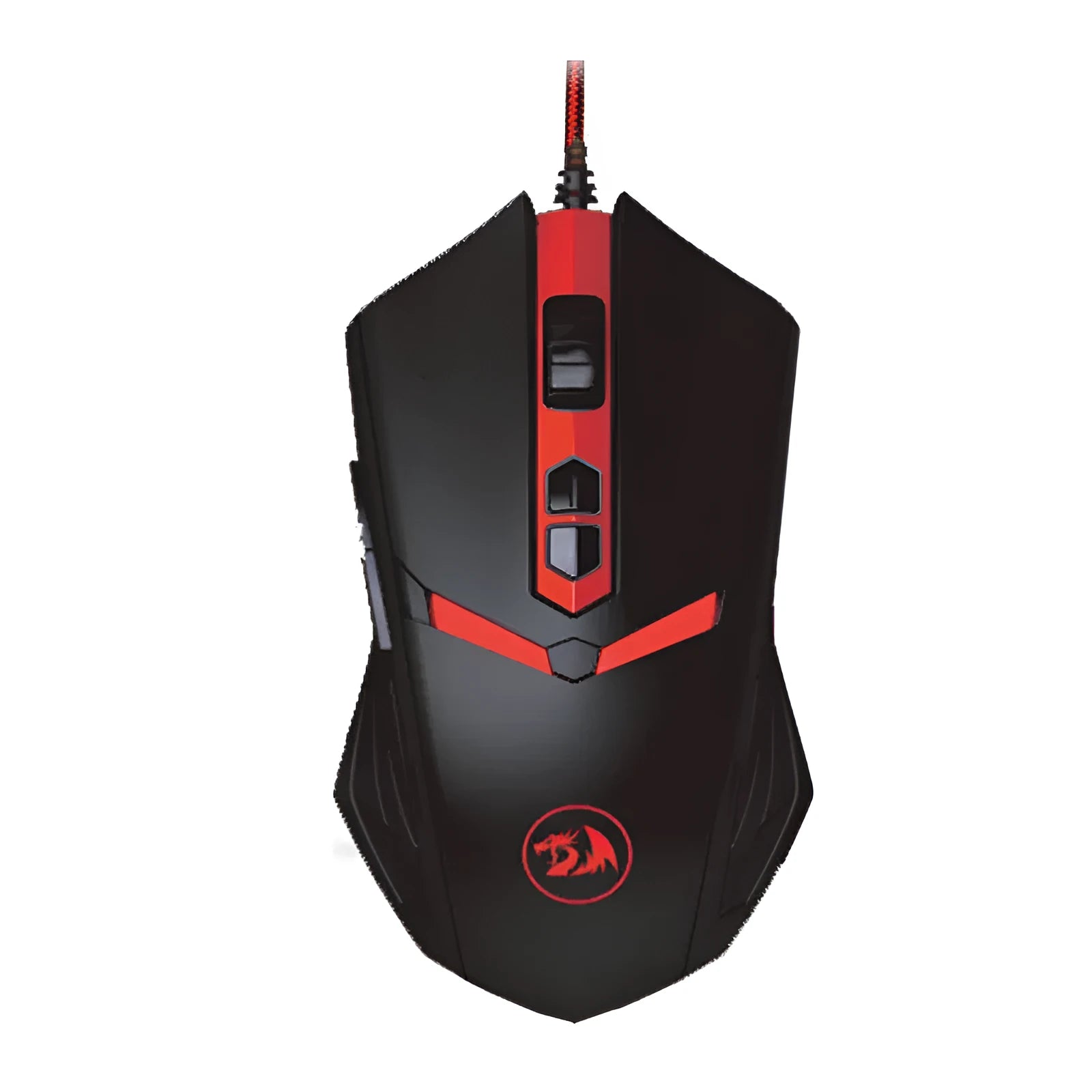 Black and red USB wired optical gaming mouse with 2000 DPI resolution and six buttons