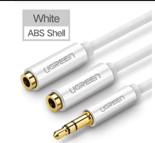 20cm black audio cable with 3.5mm gold-plated connectors and TPE sheathing