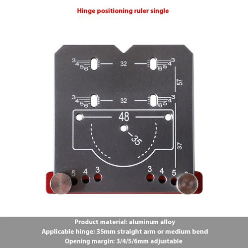 35mm hinge punch locator rule with adjustable margin settings and integrated hard alloy tapper blade.