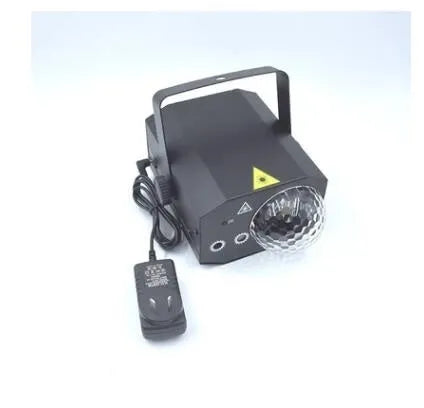 Black LED laser magic fan stage lighting unit with dual laser projection and RGB LED effects