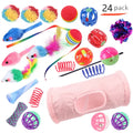 Plastic cat tunnel toy set with colourful accessories in channel designs