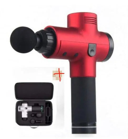 Deep tissue massage gun with 4 massage heads, 20 speed levels, quiet motor, 2400mAh battery, black and white options
