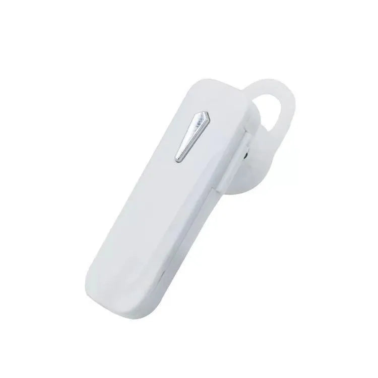 M163 black and white car Bluetooth headset with buttons for hands-free calls and music control