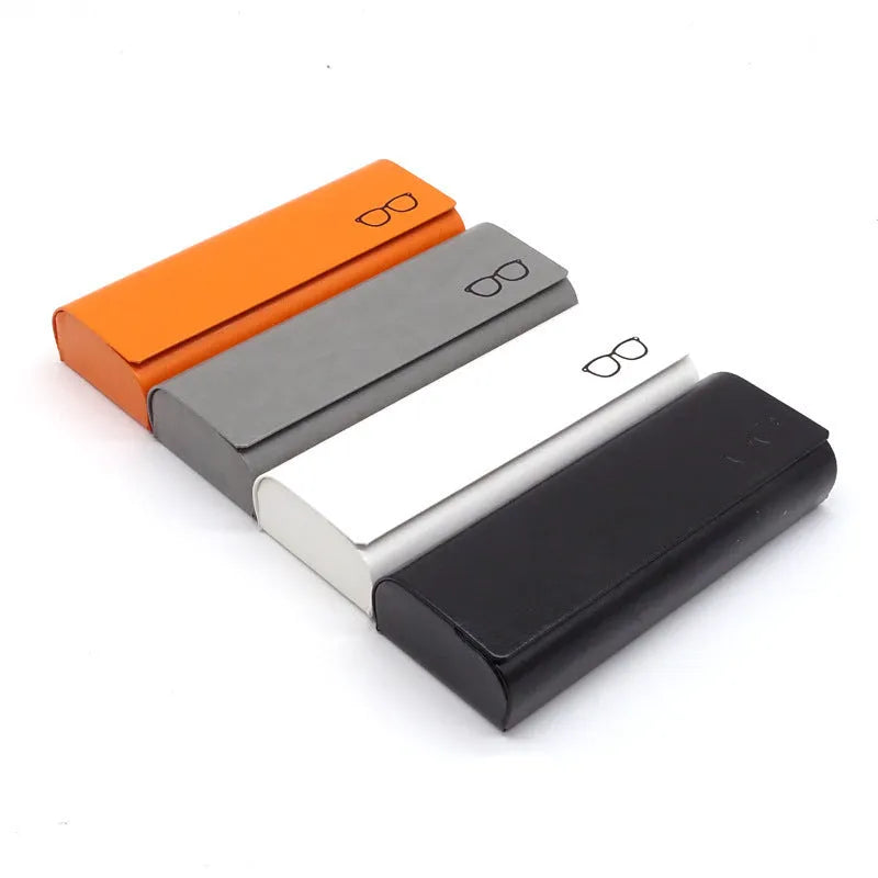 Leather glasses case in gray for storing reading or sunglasses