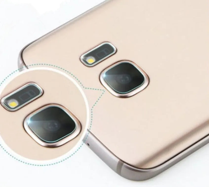 Samsung Galaxy S8 rear camera tempered glass lens protector film and flash film on packaging