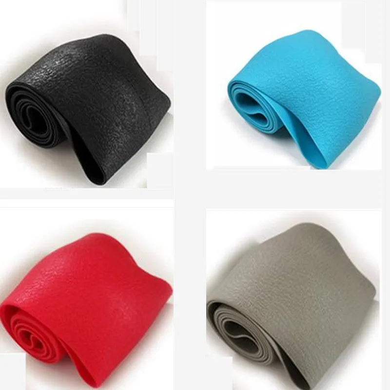 Anti-slip silicone steering wheel cover with round leather pattern in black for small cars, 32-40cm diameter