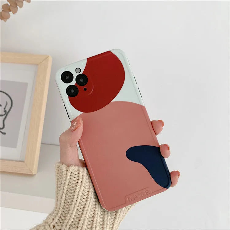 Graffiti silica gel back cover phone case for iPhone 11, Japanese Korean style, frame colour matching