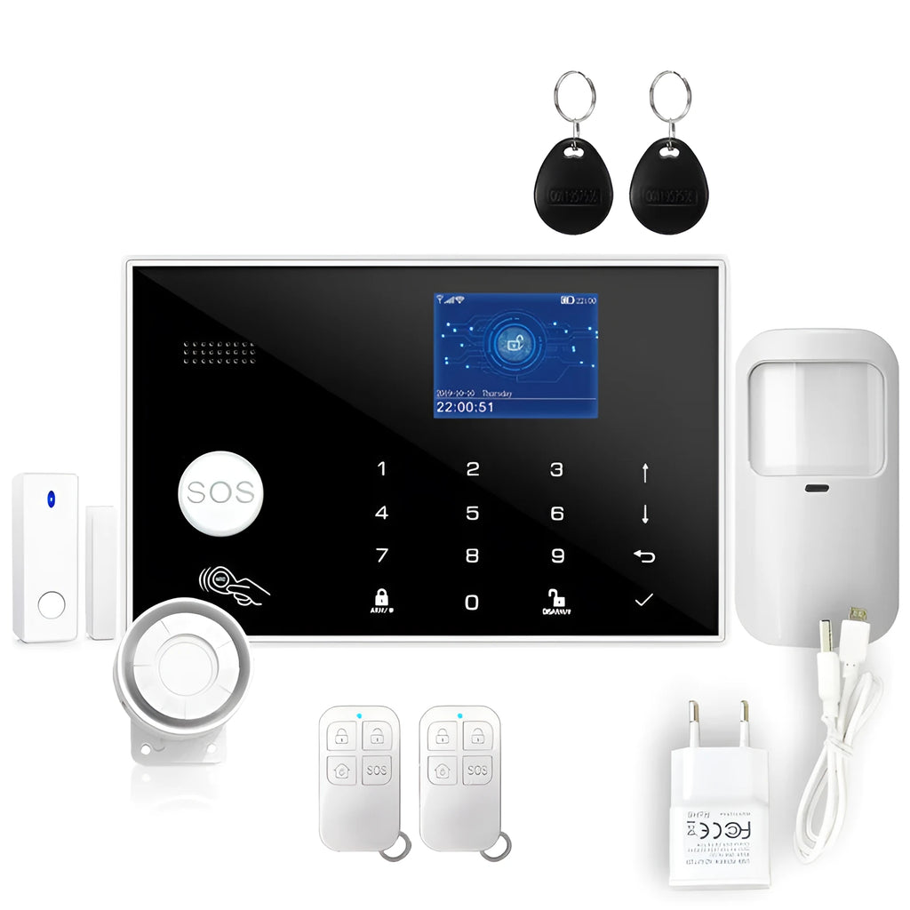 Intelligent WiFi GSM touch button household burglar alarm with telephone notification capabilities