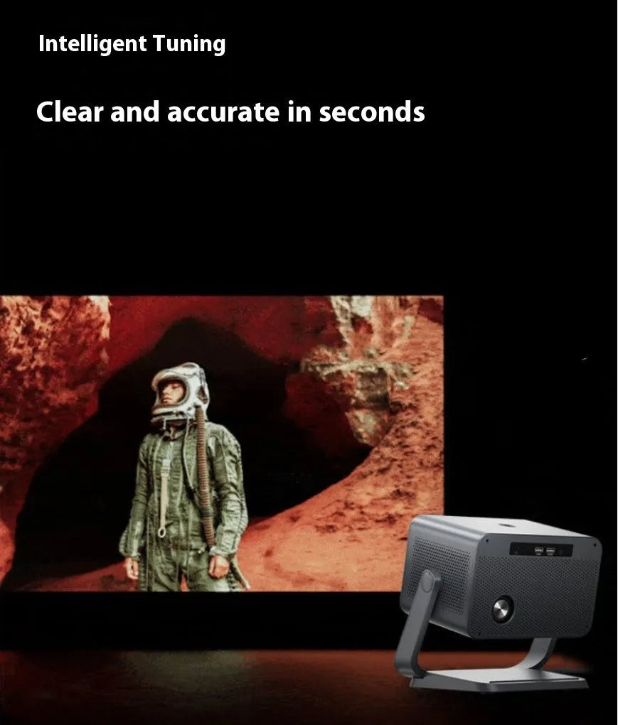 1080p Home Bedroom Theater PTZ Projector with Auto Focus and HDMI Input for Netflix YouTube Movies Streaming and Gaming 300ANSI Brightness Supports PTZ UK EU AU US Plug Options