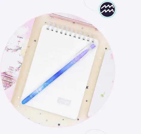 12 quick-drying gel pens with constellation designs in a plastic box